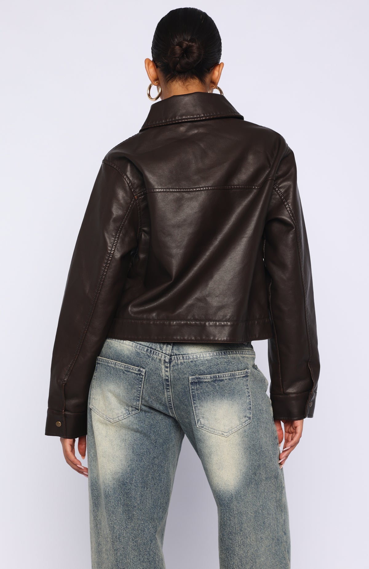 I Know Love PU Jacket Chocolate