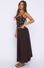 Lost In Your Love Maxi Skirt Chocolate
