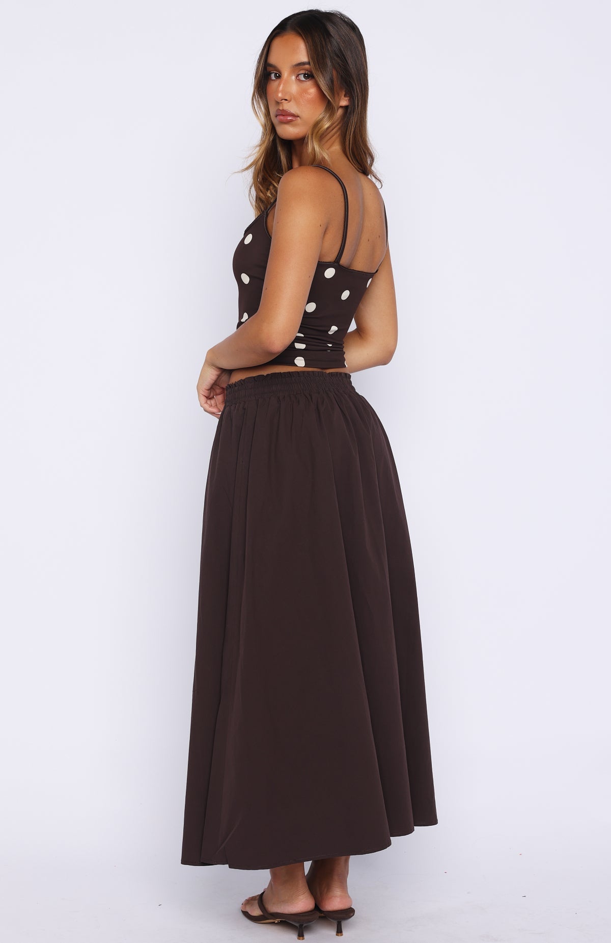 Lost In Your Love Maxi Skirt Chocolate