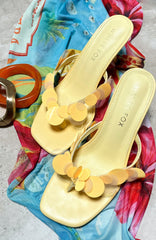 Imogen Sequin Mules Lemon