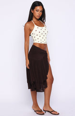 Just Keep Watching Midi Skirt Chocolate