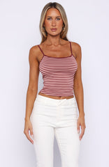 Just Let It Go Singlet Pink Stripe