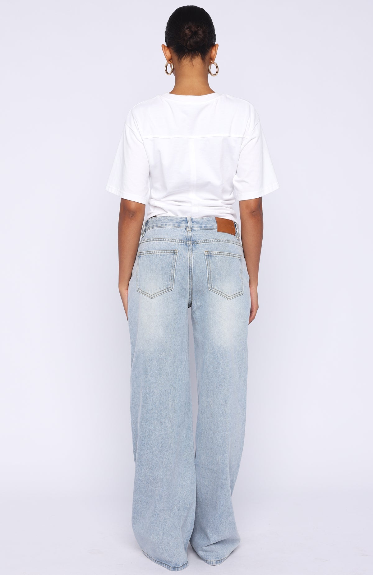 Just My Type Mid Rise Wide Leg Jeans Light Blue