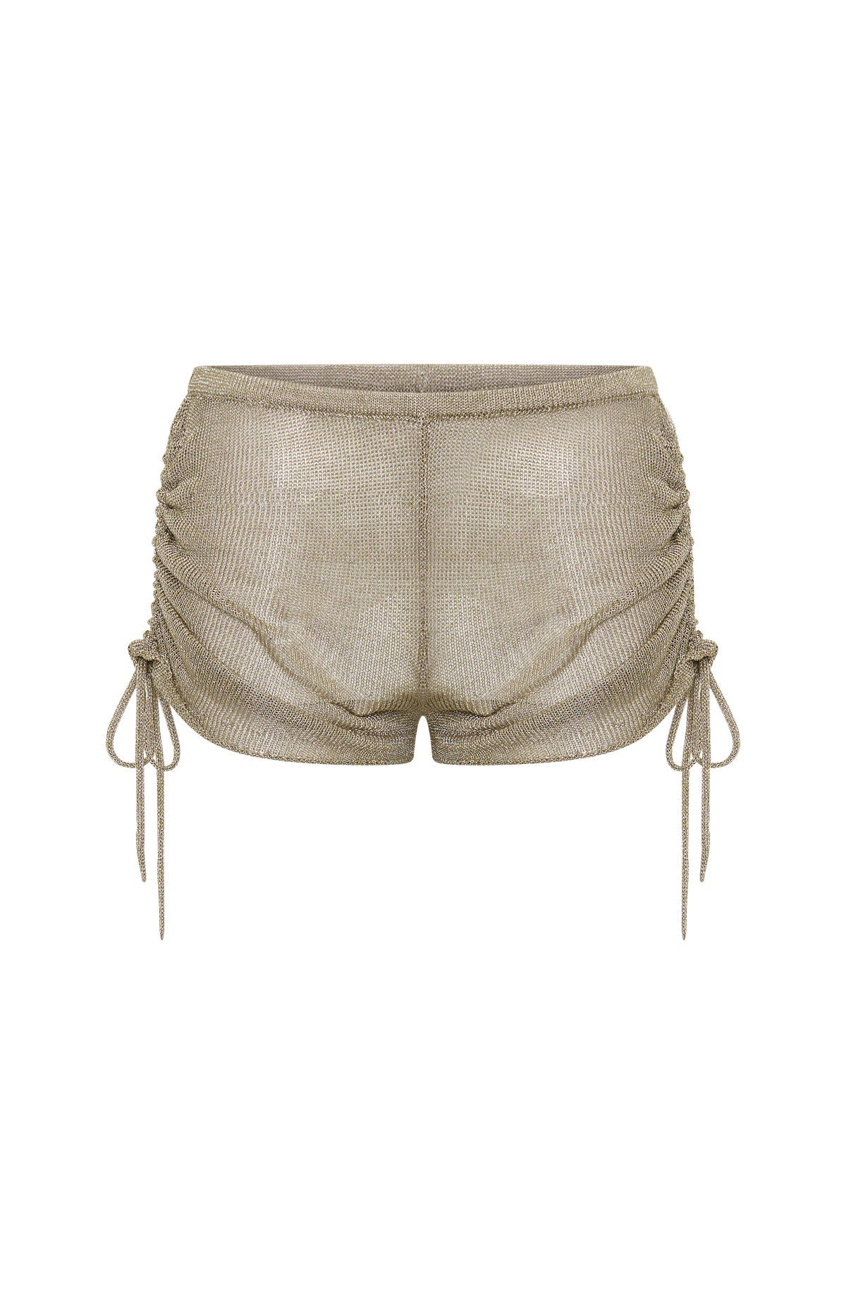Just Out Here Knit Booty Shorts Gold