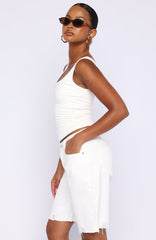 Kahlia Denim Shorts White
