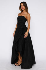 Keep My Promise Strapless Maxi Dress Black