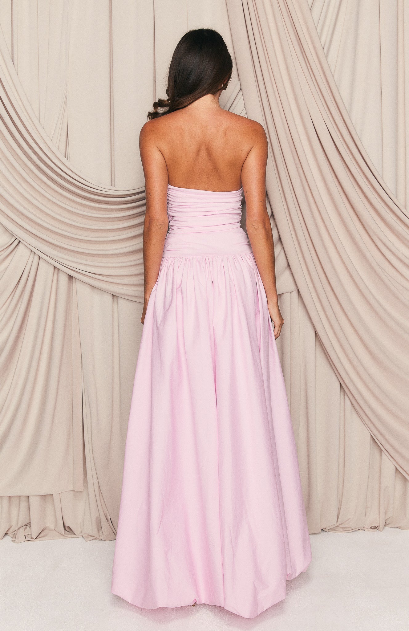 Keep My Promise Strapless Maxi Dress Pink