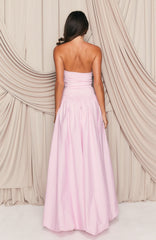Keep My Promise Strapless Maxi Dress Pink