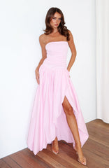 Keep My Promise Strapless Maxi Dress Pink
