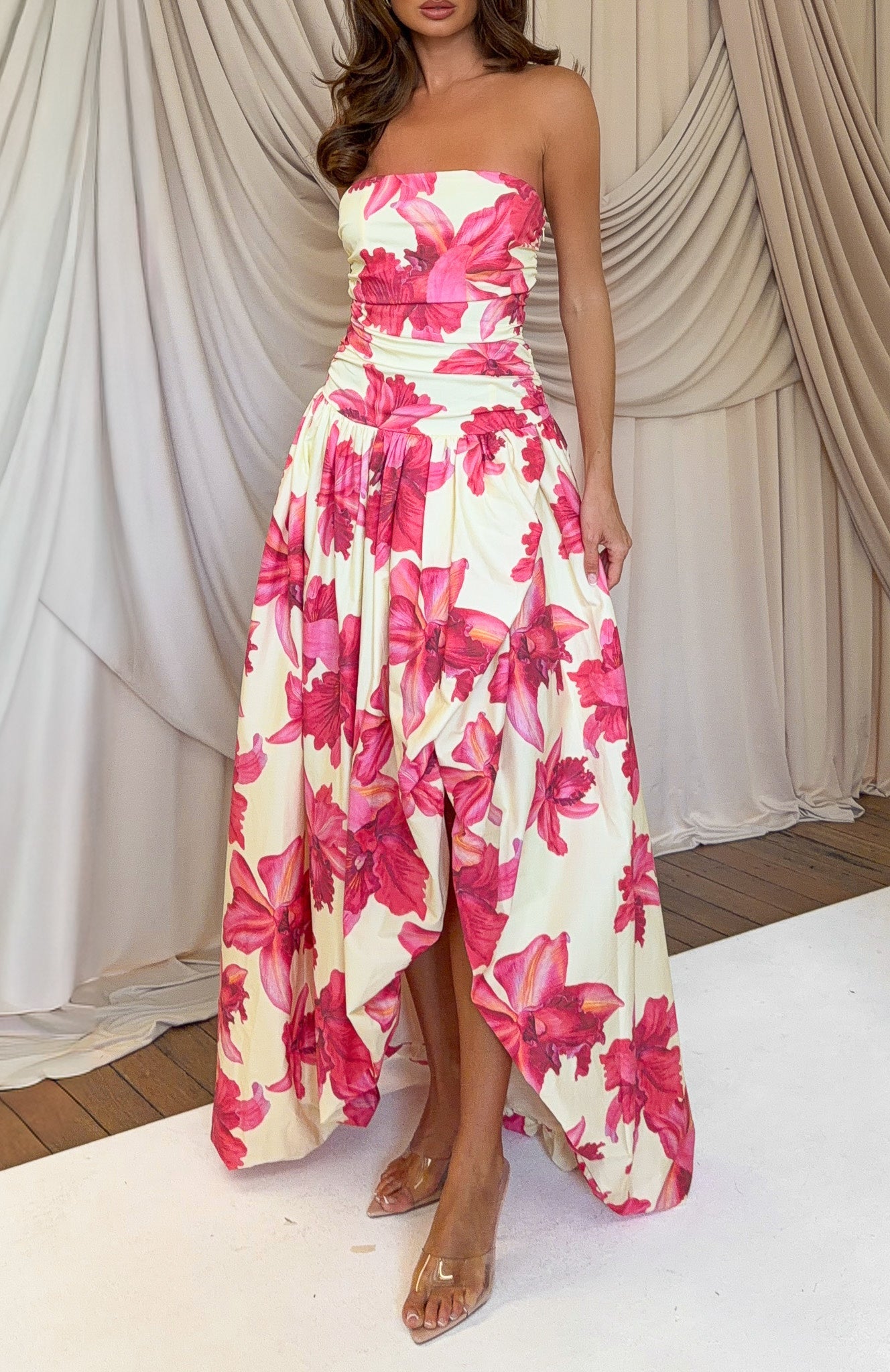 Keep My Promise Strapless Maxi Dress Siena Bloom
