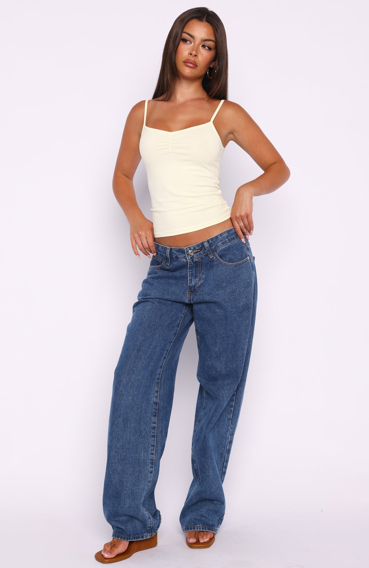 Keeping It Cute V Neck Cami Top Lemon