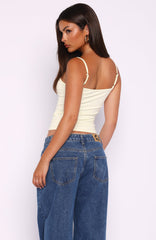 Keeping It Cute V Neck Cami Top Lemon