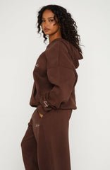 Know What You Want Oversized Hoodie Chocolate