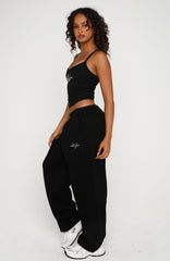 Know What You Want Barrel Leg Sweatpants Black
