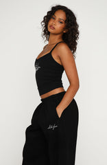 Know What You Want Singlet Top Black
