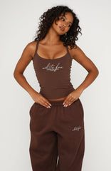 Know What You Want Singlet Top Chocolate