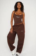 Know What You Want Barrel Leg Sweatpants Chocolate
