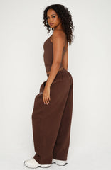 Know What You Want Barrel Leg Sweatpants Chocolate