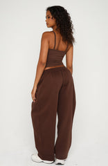 Know What You Want Barrel Leg Sweatpants Chocolate