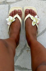 Lathan Orchid Thong Sandals Lemon