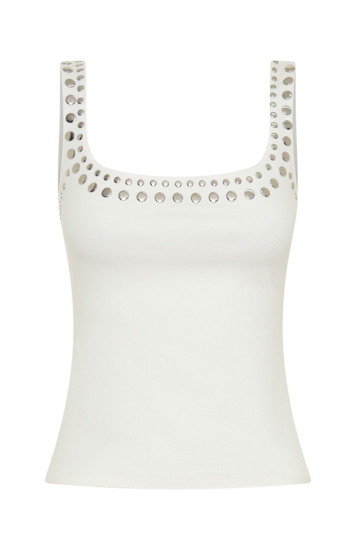 Let's Play Studded Tank Top White