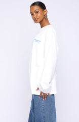 Little Bit Loud Oversized Long Sleeve Tee White