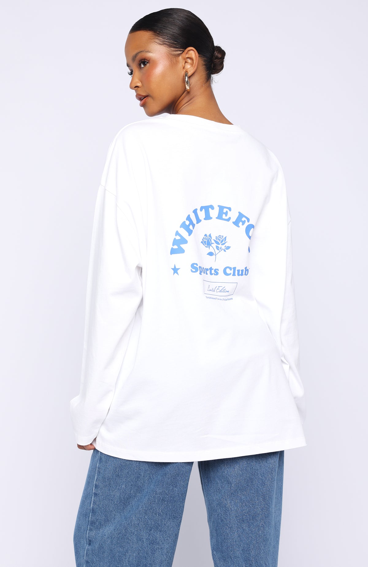 Little Bit Loud Oversized Long Sleeve Tee White