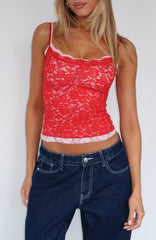 Lots Of Lust Lace Cami Red