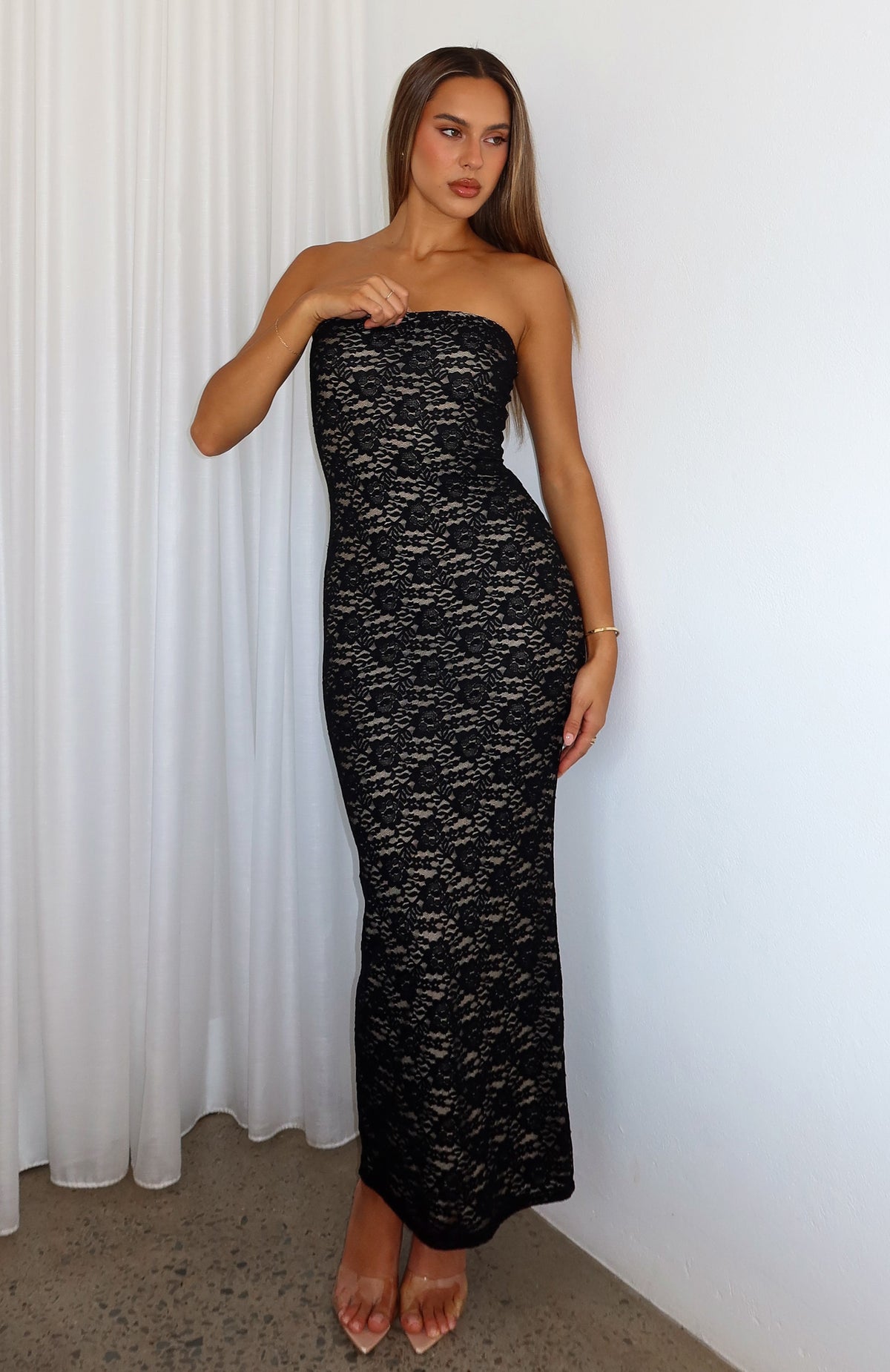 Mad Love Strapless Maxi Dress Black