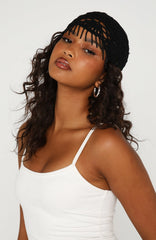 Maja Crochet Hat Black