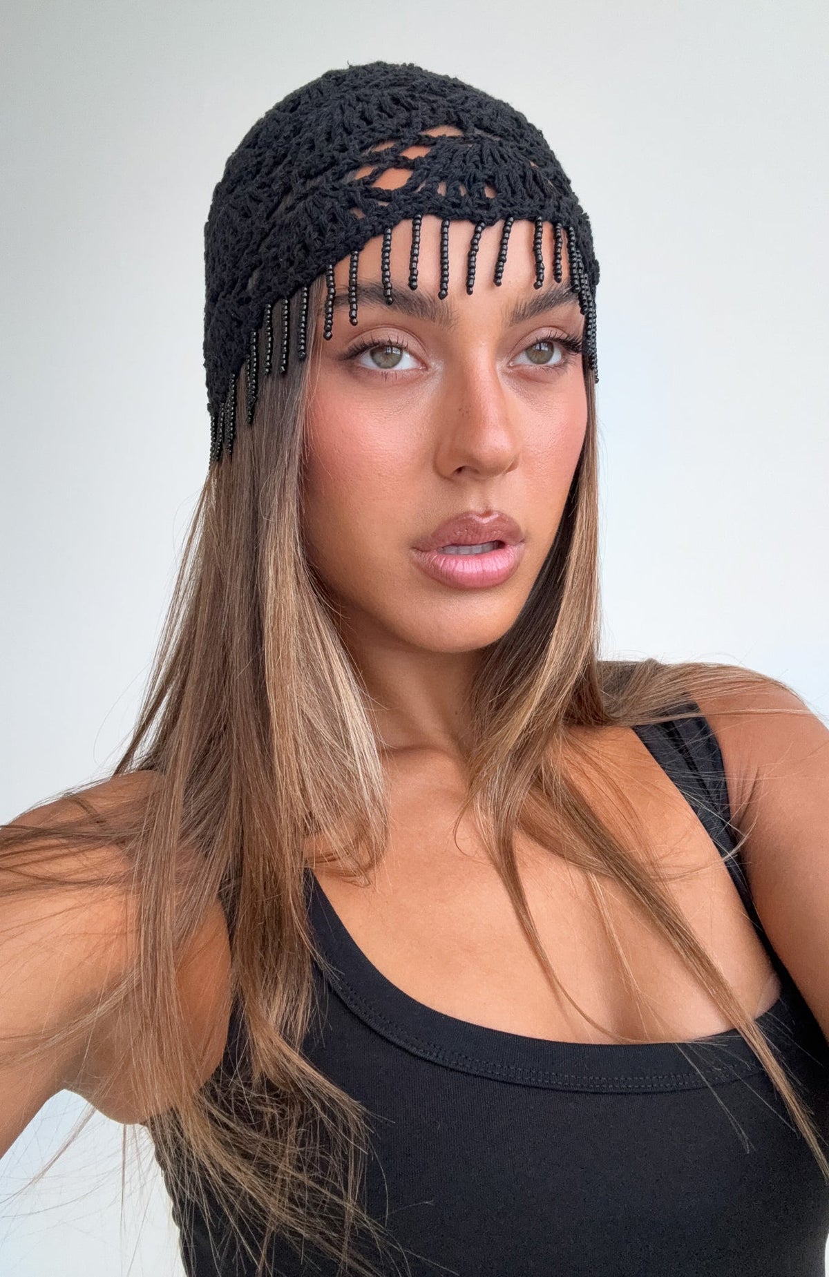 Maja Crochet Hat Black
