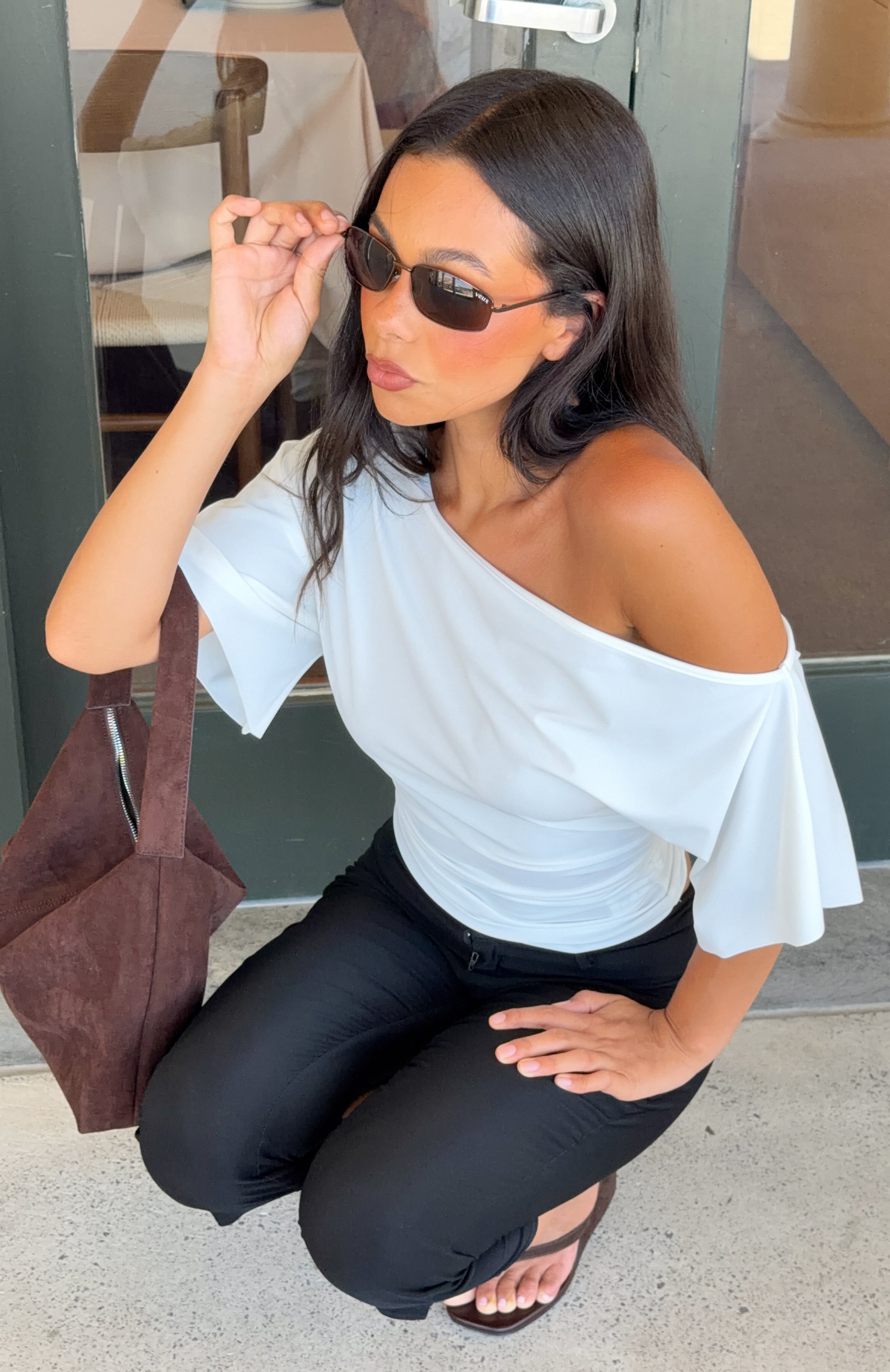 Marrakech Moments Cinched Waist Top White
