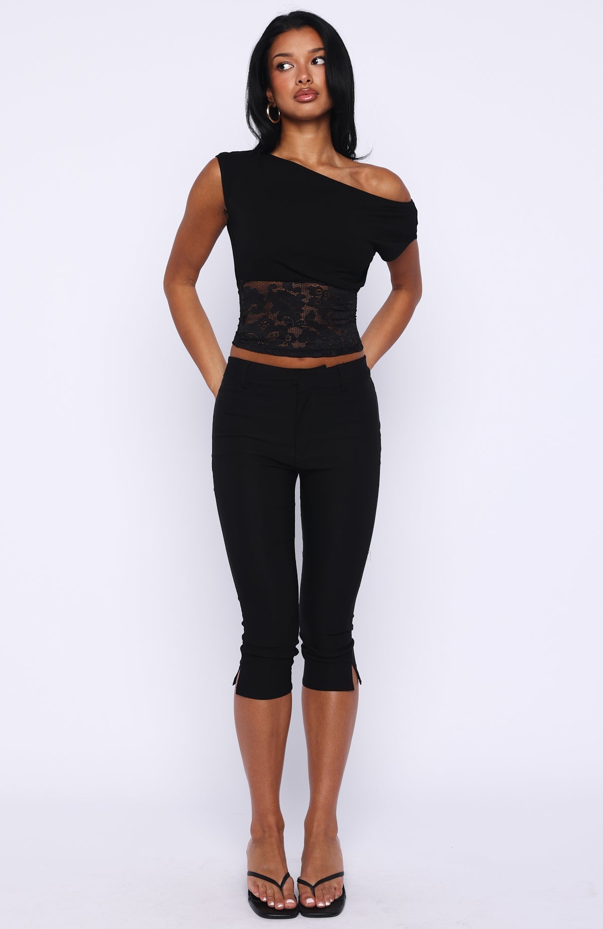 Mesmerised Eyes Off Shoulder Top Black