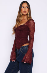 Midnight Rose Long Sleeve Bustier Wine
