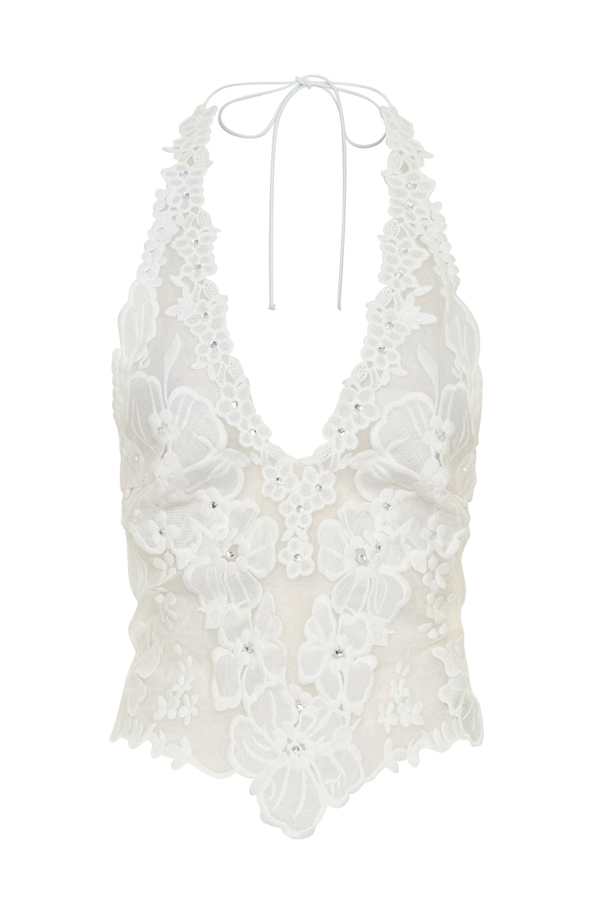 More Dreams Halter Top White