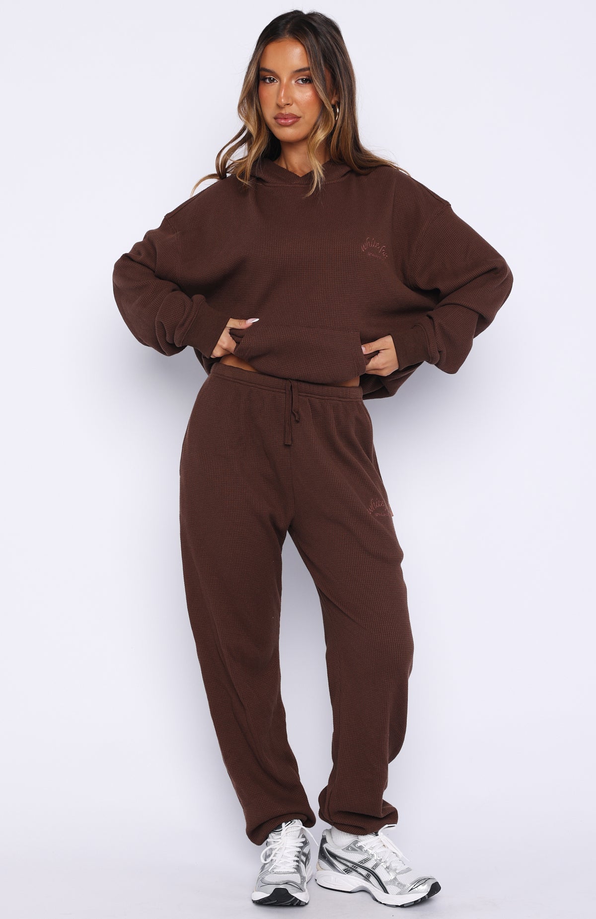 Moving Out Waffle Oversized Hoodie Chocolate