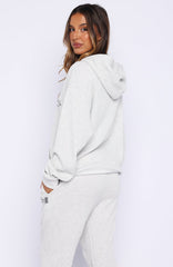 Moving Out Waffle Oversized Hoodie Light Grey Marle