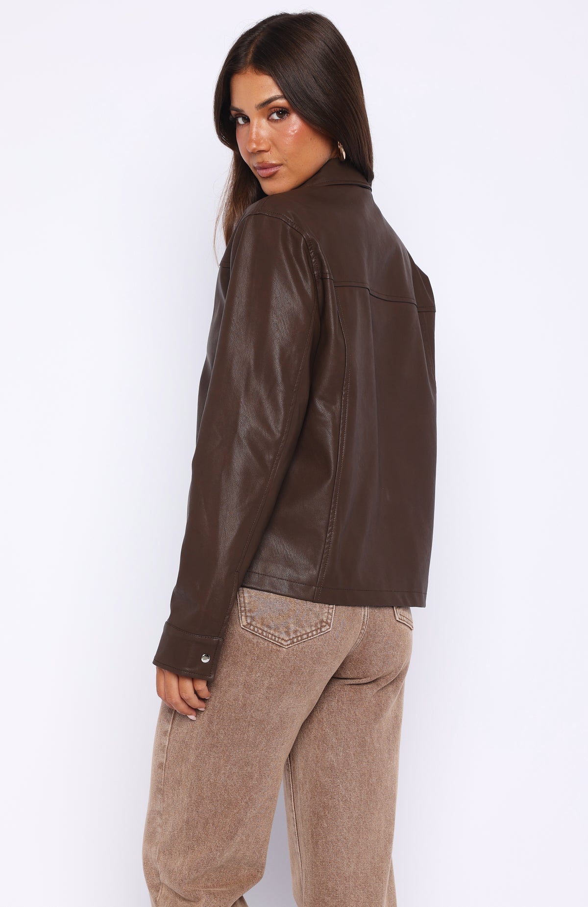 Never Possible Pu Jacket Chocolate