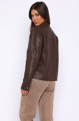 Never Possible Pu Jacket Chocolate