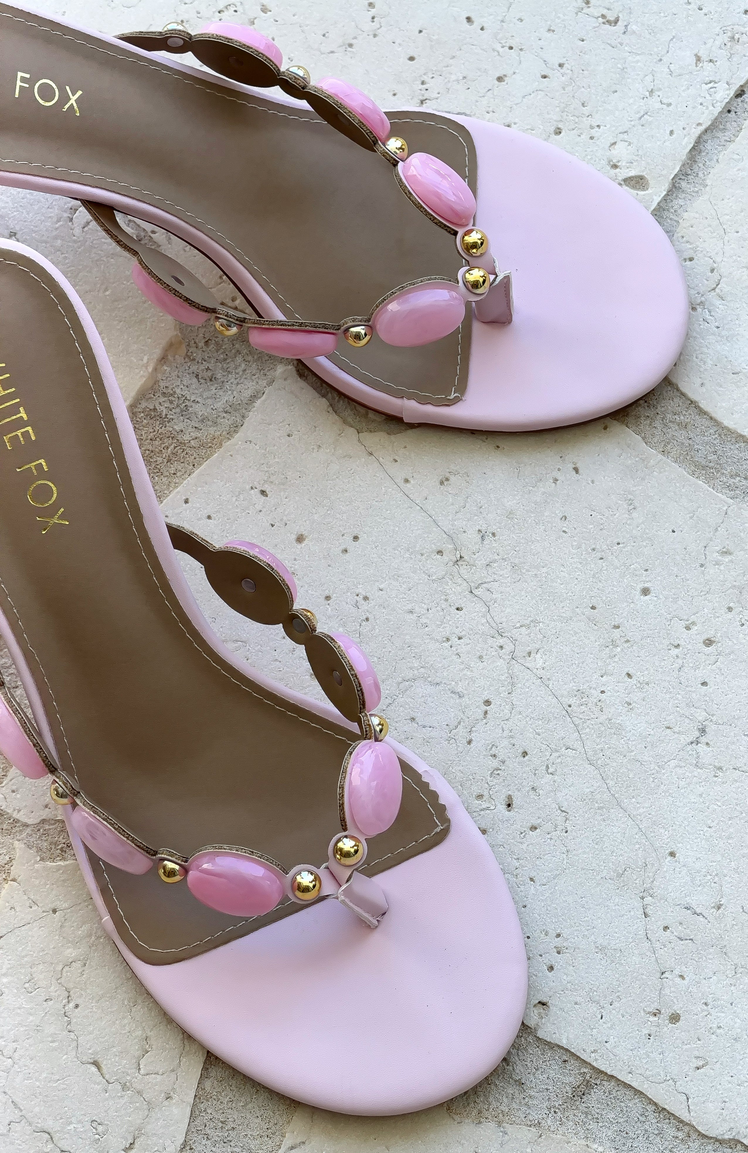 Nina Beaded Mules Baby Pink