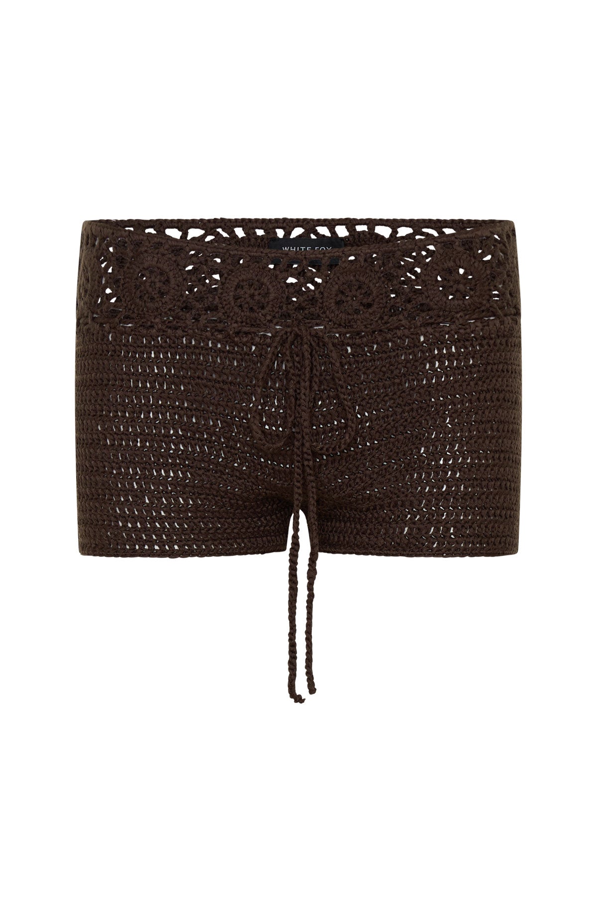 No Plans Crochet Shorts Chocolate