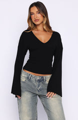 Nobody's Watching Long Sleeve Top Black