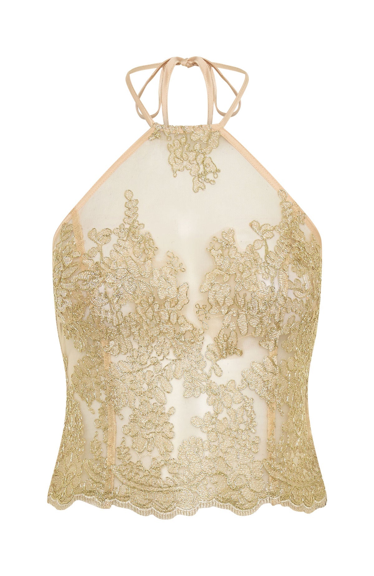 Now And Forever Halter Top Gold