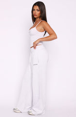 Off The Field Double Waistband Wide Leg Sweatpants Grey