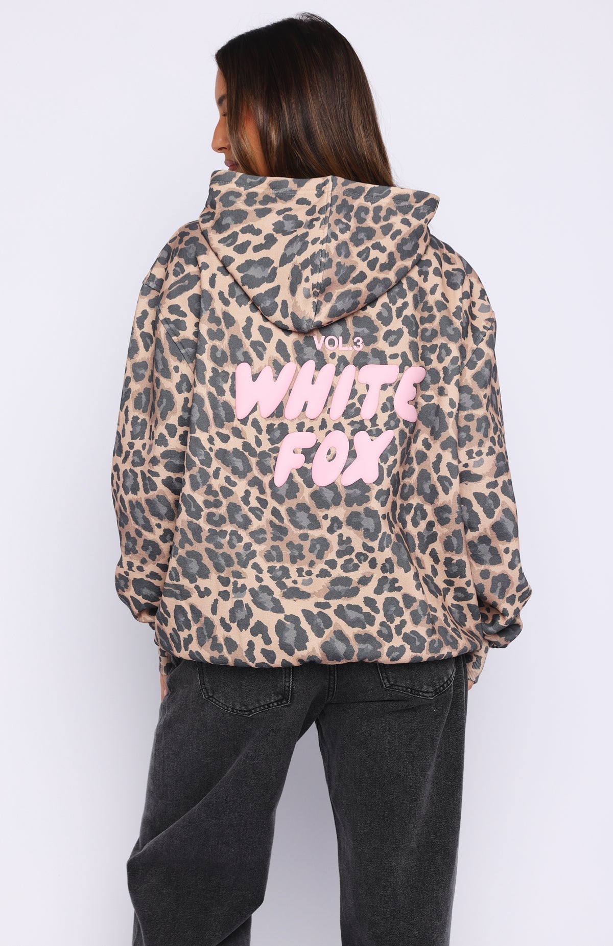 Offstage Printed Oversized Hoodie Dark Leopard