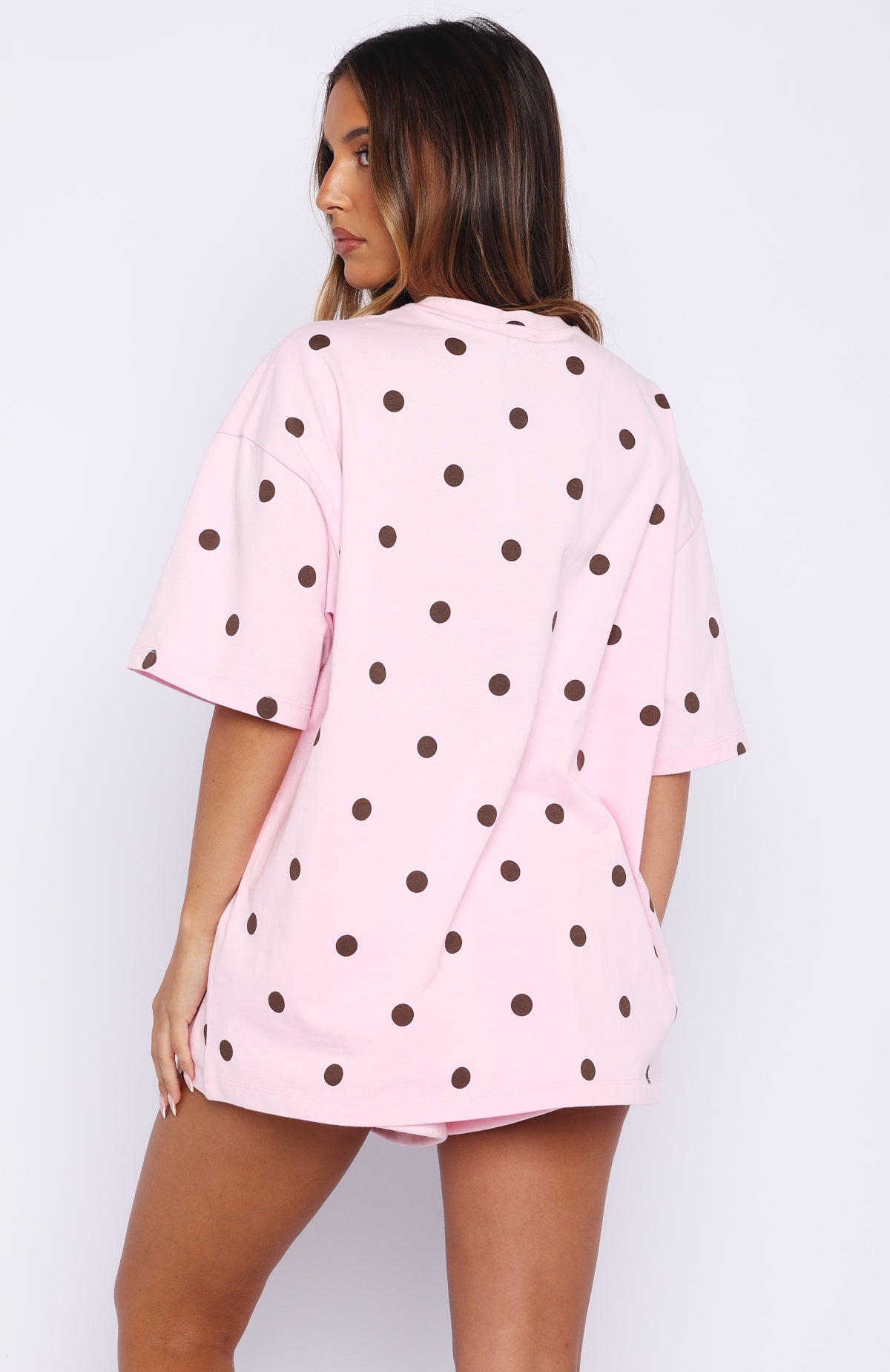 Offstage Printed Oversized Tee Posy Polka Dot