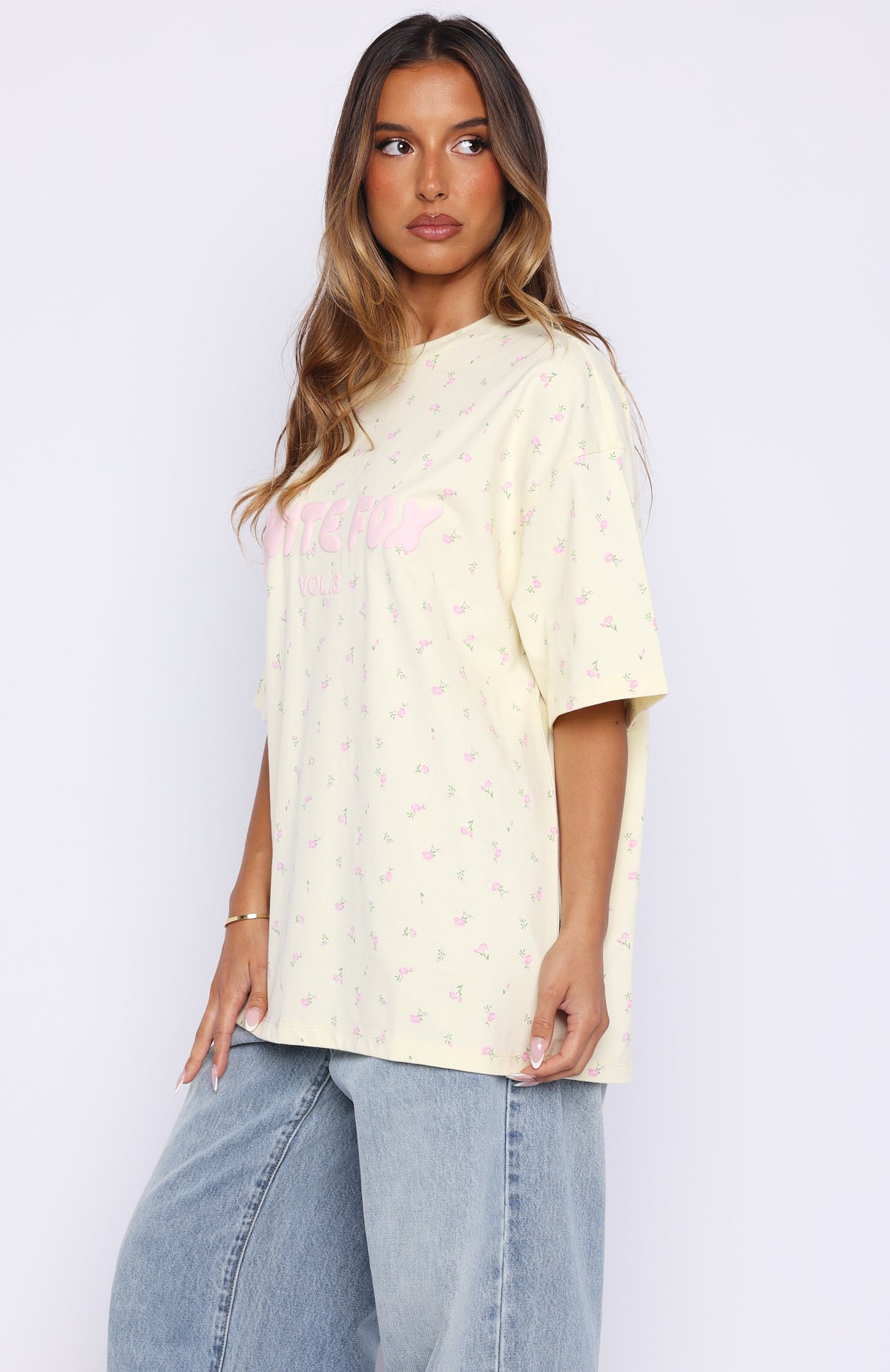Offstage Printed Oversized Tee Lemon Ditsy