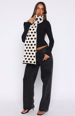 Olesia Polka Dot Scarf Black & Cream