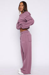 On My Own Terms Wide Leg Sweatpants Dusty Plum