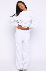 On My Own Terms Wide Leg Sweatpants Grey Marle